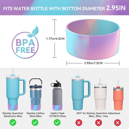PICcircuit 2PCS for Stanley Boot, Silicone Bottom for Quencher Adventure 40oz 30oz IceFlow 20oz 30oz Bottle&for Hydroflask Tumbler 12-24oz for Stanley Cup Accessories Avoid Scratches&Noise