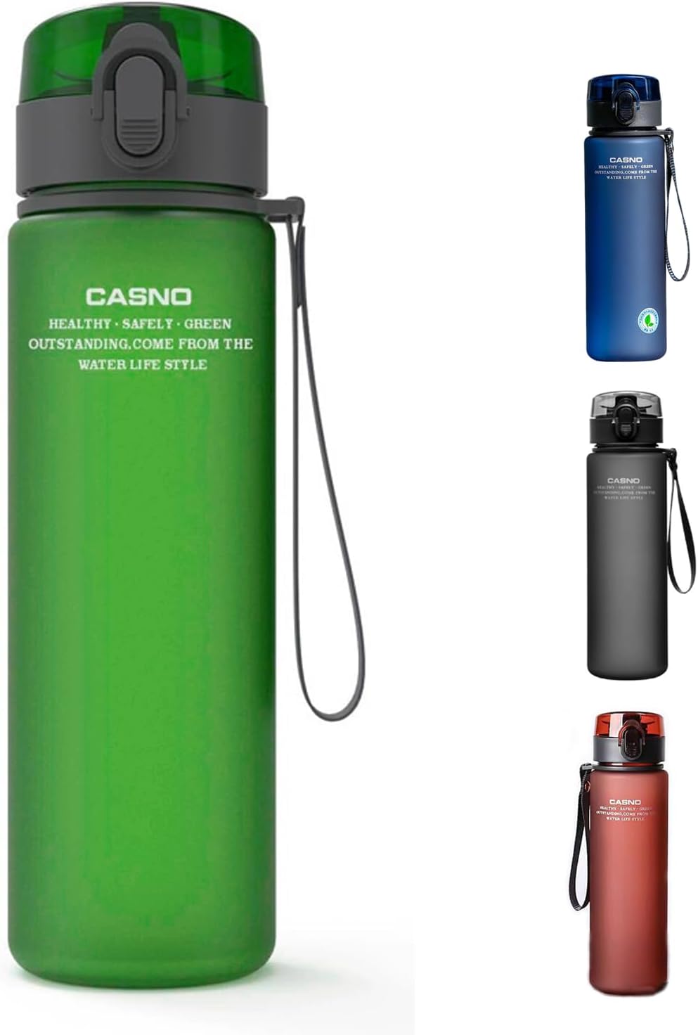 DEARART 20oz Water Bottles with Locked Button, Frosted Bottle One Hand, 100% Leakproof No Straw Direct Spout, Suit Sport Office School Travel Yoga Gym, Red