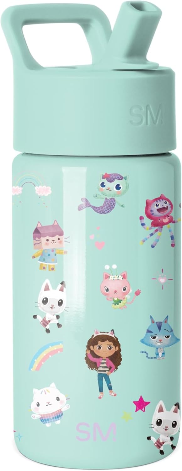 Simple Modern Kids Water Bottle with Straw Lid | 14oz Insulated Stainless Steel Kids Tumbler & Spill Proof Toddler Cup for School, Girls, Boys | Summit | Chloe Floral - Colors A
