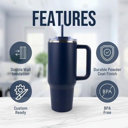 Hogg Big Swig 40 oz Tumbler with Handle and Straw - Red, 40oz Insulated Stainless Steel, Water Tumbler with Straw, Water Cup with Handle, Versatile Leak Proof Lid