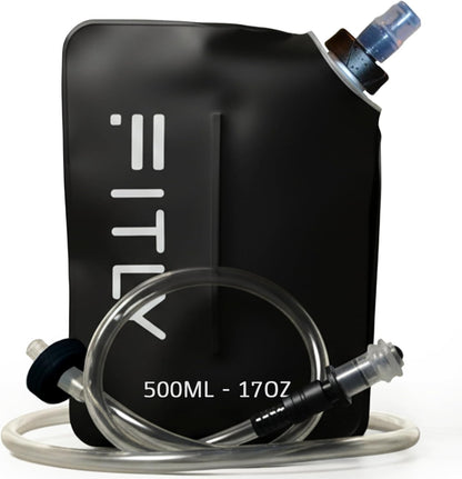 FITLY Soft Flask - Shrink As You Drink Soft Water Bottle for Hydration Pack - Folding Water Bottle Ideal for Running, Hiking, Cycling, Climbing & Rigorous Activity
