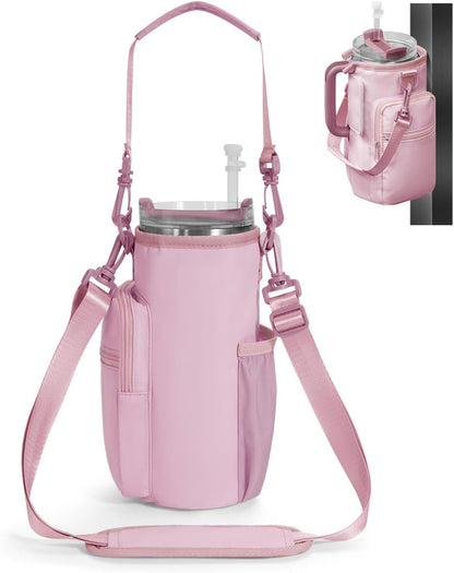 sportsnew Magnetic Gym Bag for Women Men, Crossbody Insulated Cup Sleeve Water Bottle Carrier Holder with Strap for 40oz Tumbler with Handle, 4 Built-in Magnets Small Gym Bag for Workout, Walking