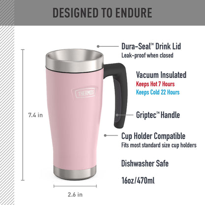 THERMOS ICON SERIES, Stainless Steel Mug, Granite, 16 oz