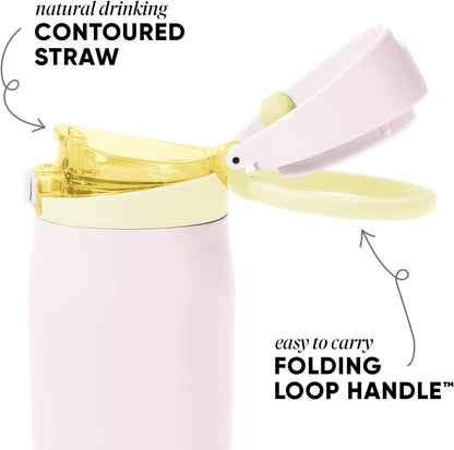 Simple Modern Mesa Loop Water Bottle with Covered Straw and Handle | 24oz Cup Holder Friendly Insulated Stainless Steel Bottles for Travel, Sports and School | Iris Sage - Colors A
