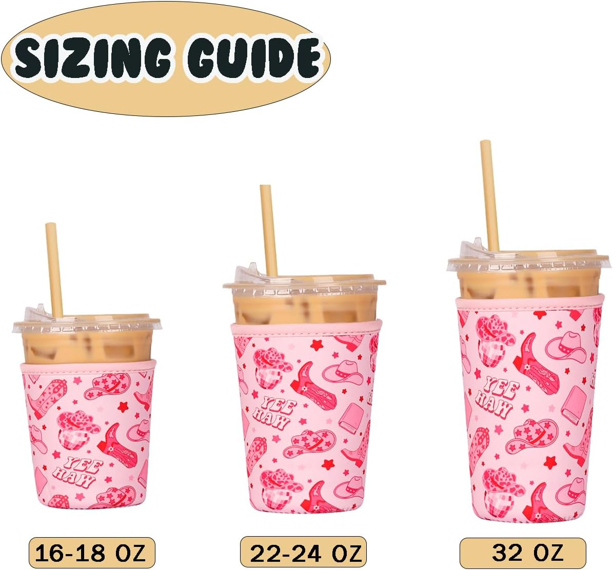 Reusable Insulated Neoprene Iced Coffee Cup Sleeve, Durable Drink Sleeve for Cold Beverages, Beverage Holder for Iced Coffee, Floral Checkers