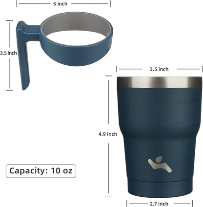 Konokyo 20 oz Tumbler with Handle and 2 Straw 2 Lid, Insulated Water Bottle Stainless Steel Vacuum Cup Reusable Travel Mug,Black