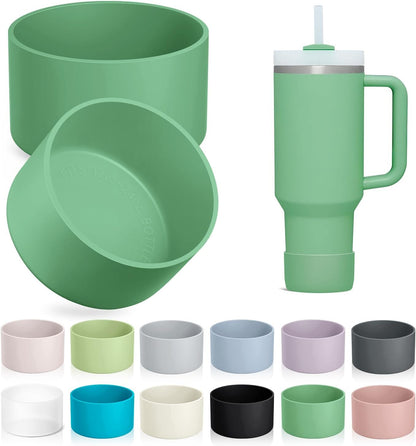 KTKUDY 2-Pack Silicone Boot for Stanley Tumbler 40 30 20 oz & Intended for Hydro Flask 12-24 oz - Cup Boot fit Select Yeti, Simple Modern, Owala Water Bottle - Bottom Cover Accessories Fit Stanley Cup
