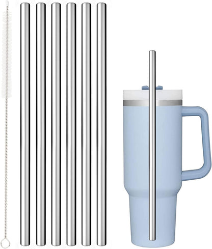 Replacement Straw Compatible with Stanley 40 oz 30 oz Cup Tumbler, 6 Pack Reusable Straw with Cleaning Brush, Plastic, Clear