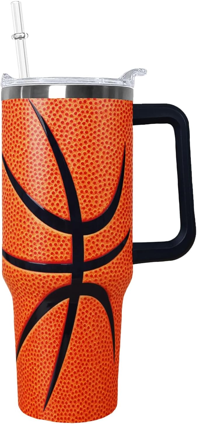 Ceovfoi 40 oz Pickleball Coffee Mug Vacuum Insulated Travel Tumbler with Handle, Lid & Straw - Perfect Pickleball Gifts for Players, Coaches, Lovers | Pickleball Accessories