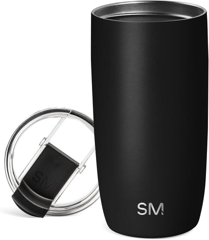 Simple Modern Voyager Tumbler with Flip Lid | Travel Coffee Mug | Insulated Stainless Steel Cold Brew Iced or Hot Coffee Cup | Gifts for Women Men Her Him | 16oz, Almond Birch