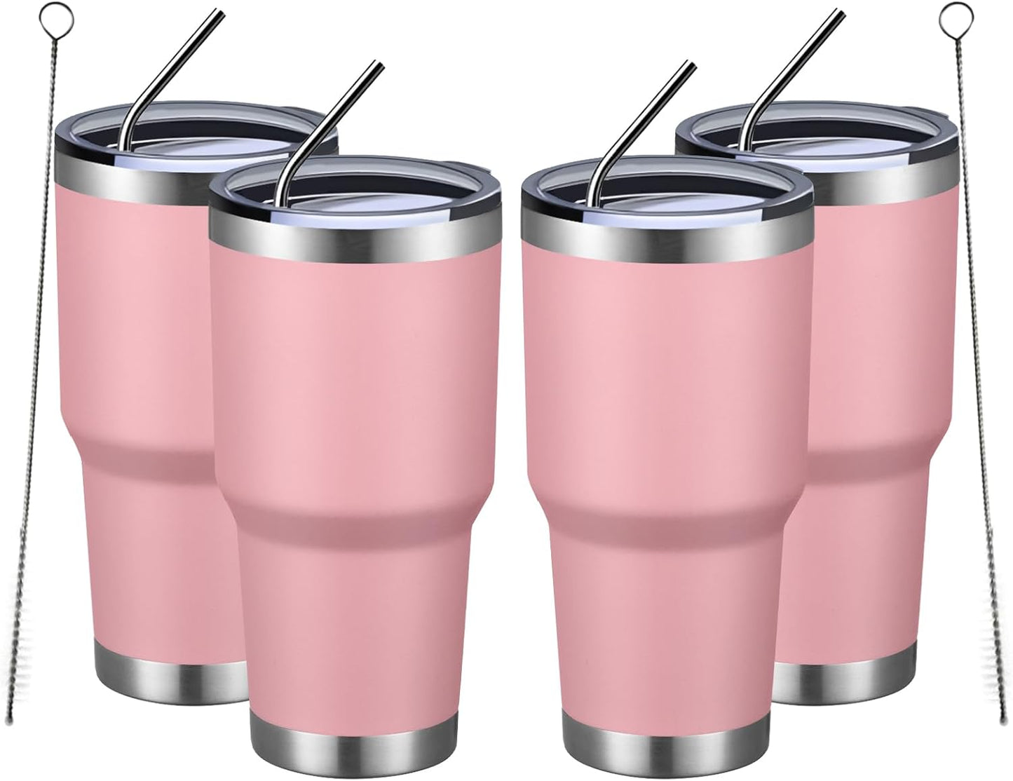 MEWAY 30oz Tumbler Double Wall Vacuum Insulated Travel Mug, Stainless Steel Tumbler with Lid, Durable Powder Coated Insulated Coffee Cup for Cold & Hot Drinks (Silver,1 PACK)