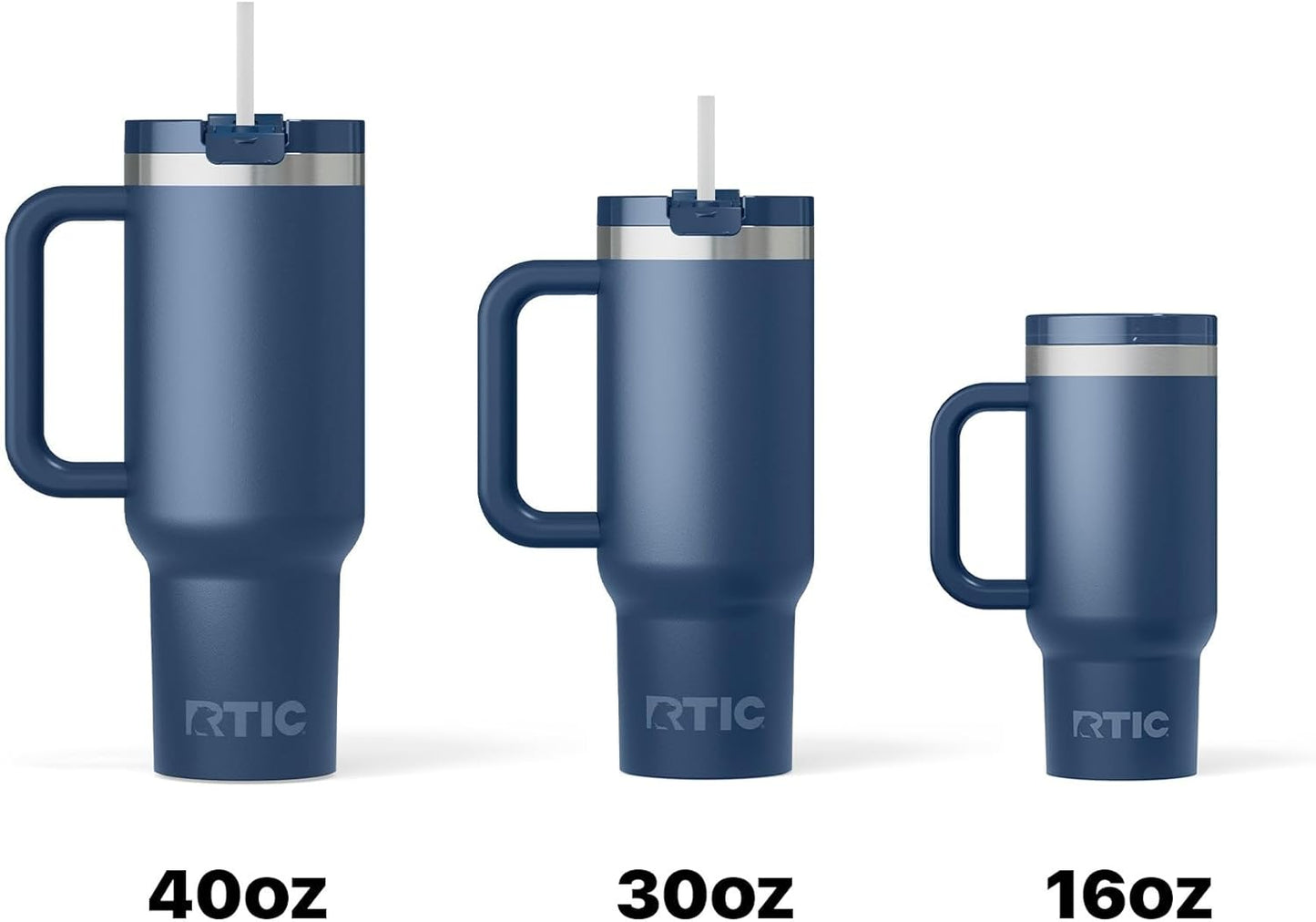 RTIC 30 oz Road Trip Tumbler Double-Walled Ceramic Lined InsulatedStainless Steel Portable Travel Coffee Mug Cup with Lid, Handle and Straw, Periwinkle Bouquet
