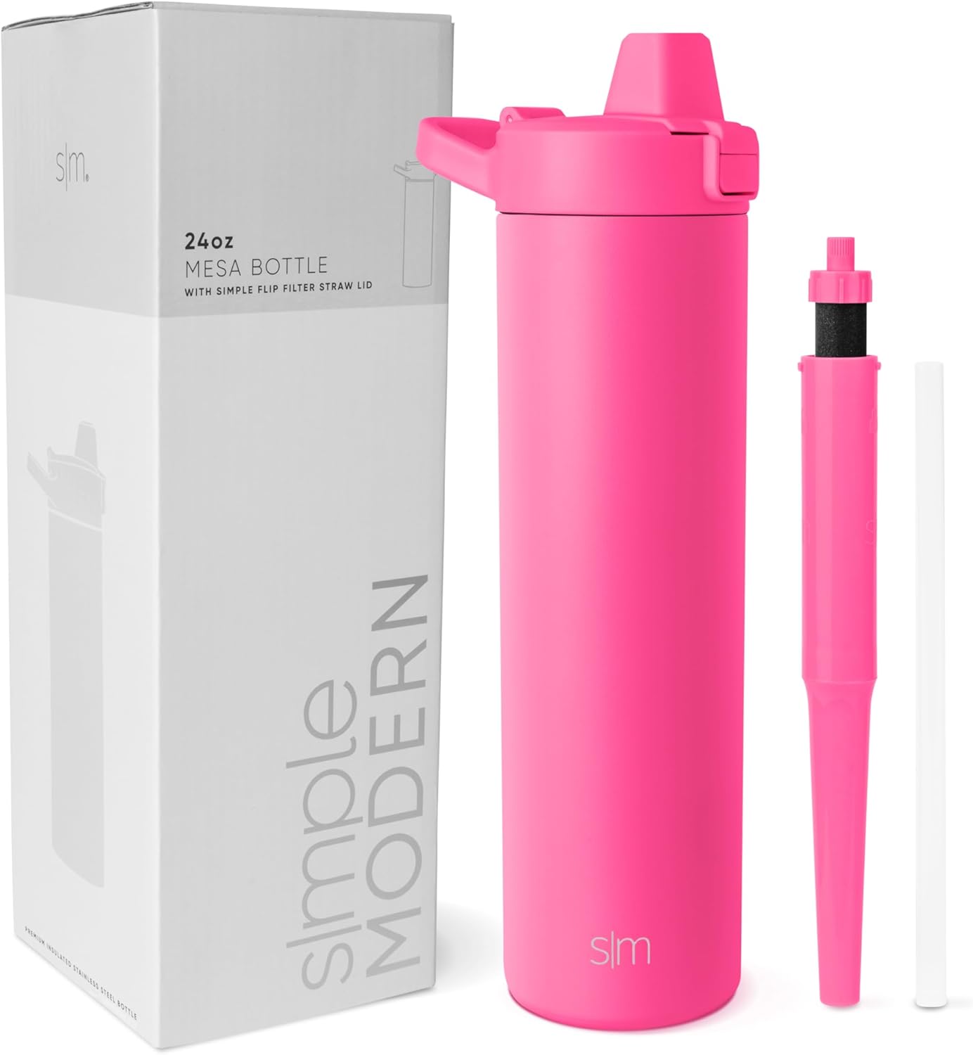 Simple Modern Filtered Water Bottle | Insulated Stainless-Steel Carbon Filter Travel Water Bottles | Reusable for Clean Drinking Water On The Go | 34oz, Sea Glass Sage