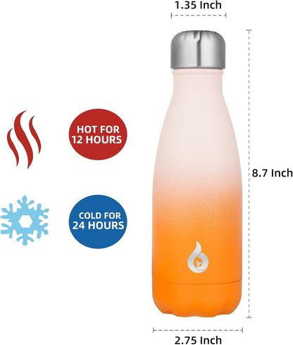 BJPKPK Insulated Water Bottle 12oz Small Stainless Steel Water Bottles Reusable Metal Thermal Keep Cold and Hot,Dreamy Purple - Colors A