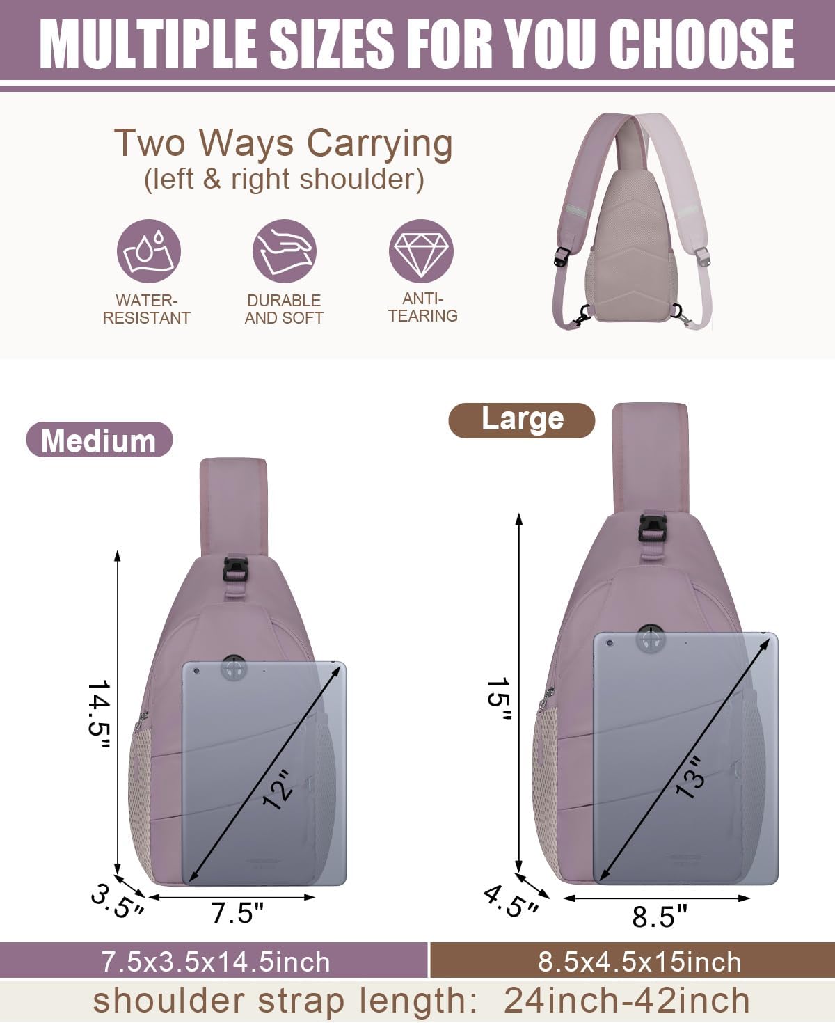 Pritent Crossbody Bags for Women Men Trendy Sling Bag Backpack Casual Chest Bag with Convertible Shoulder Strap