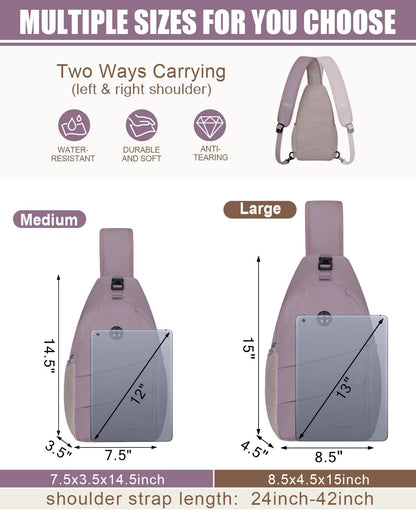 Pritent Crossbody Bags for Women Men Trendy Sling Bag Backpack Casual Chest Bag with Convertible Shoulder Strap