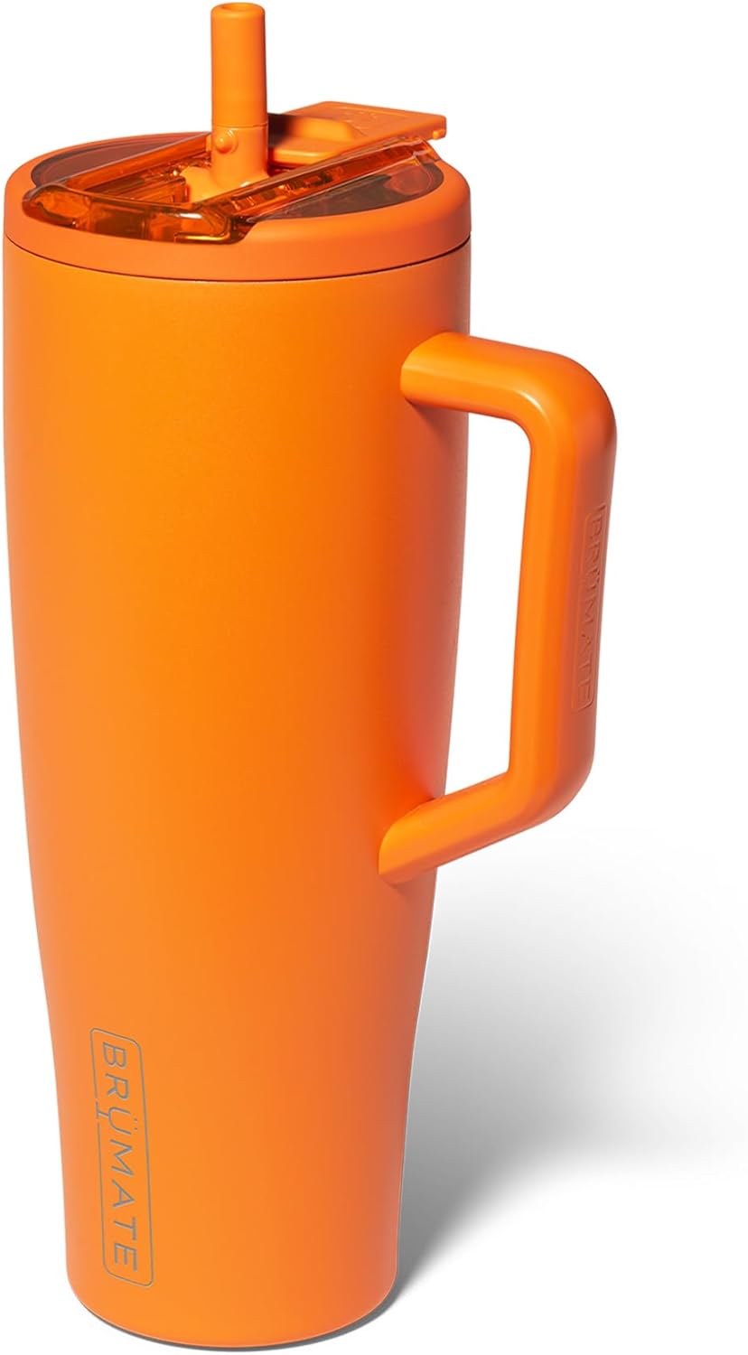 BrüMate Era Flip 30oz Tumbler with 100% Leakproof Covered Straw Lid | Hygienic Covered Straw | Insulated Stainless Steel Water Bottle with Handle | Cup Holder Friendly | BPA-Free (Sage)