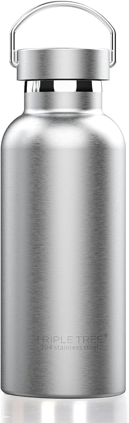 TRIPLE TREE 34 OZ Uninsulated Single Walled Stainless Steel Sports Water Bottle 18/8 Food Grade for Cyclists, Runners, Hikers, Beach Goers, Picnics, Camping - BPA Free