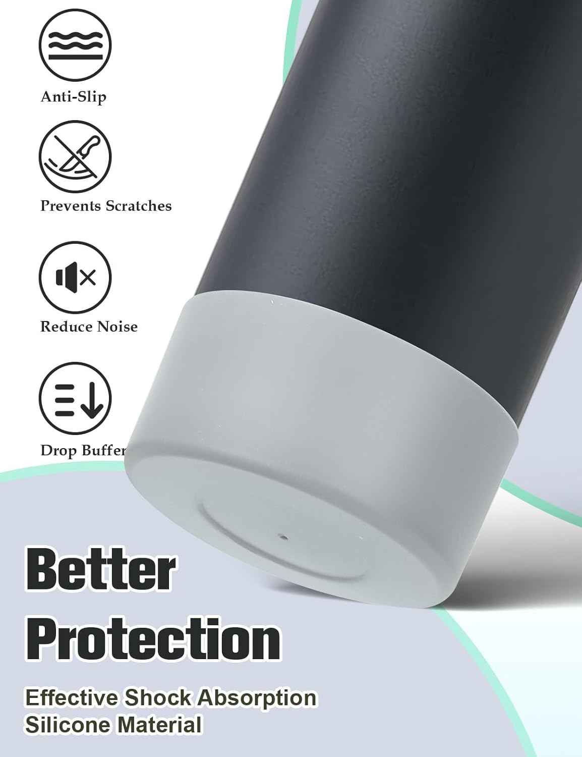 Mity rain 2PCS Silicone Boot for Owala Water Bottle 24 oz 32 oz, Anti-Slip Protective Sleeve Bottom Bumper Protector for FreeSip Stainless Steel Water Bottles Accessories