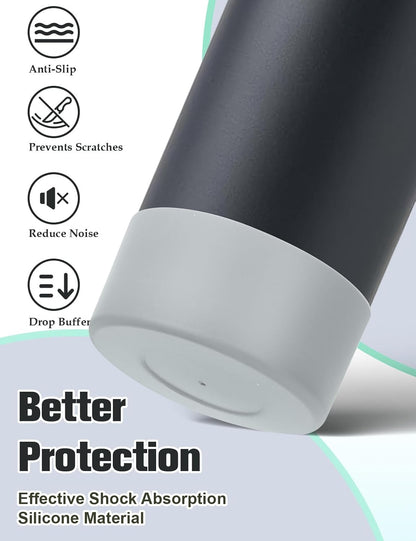 Mity rain 2PCS Silicone Boot for Owala Water Bottle 24 oz 32 oz, Anti-Slip Protective Sleeve Bottom Bumper Protector for FreeSip Stainless Steel Water Bottles Accessories
