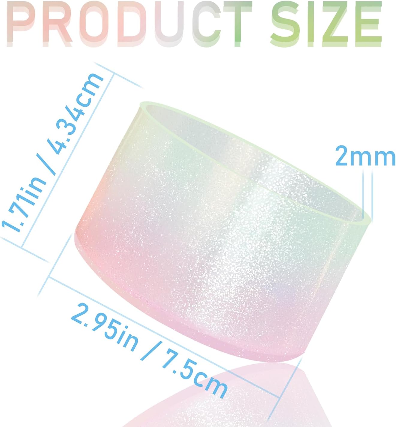 Jelly Luster Glitter Silicone Transparent Boot for Stanley 20-40oz, Compatible with Hydro Flask or Other Water Bottle Tumbler, 2.85-3.0 inch Protective Anti-Slip Bottom Sleeve Cover