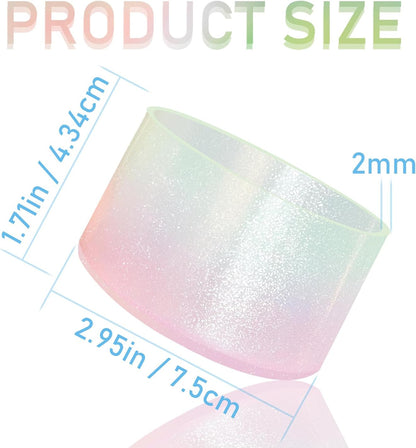 Jelly Luster Glitter Silicone Transparent Boot for Stanley 20-40oz, Compatible with Hydro Flask or Other Water Bottle Tumbler, 2.85-3.0 inch Protective Anti-Slip Bottom Sleeve Cover