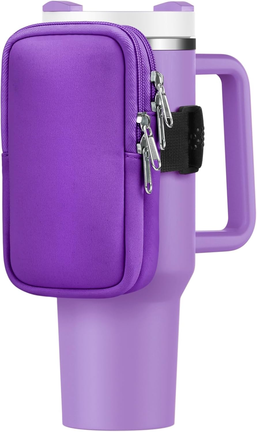 Water Bottle Pouch For Stanley Cup 40oz 30oz, Running Water Bottle Bag for Cards, Keys, Phone, Gym Accessories For Men Women, Travel Tumbler Mug Pouch Compatible With Stanley, Simple Modern