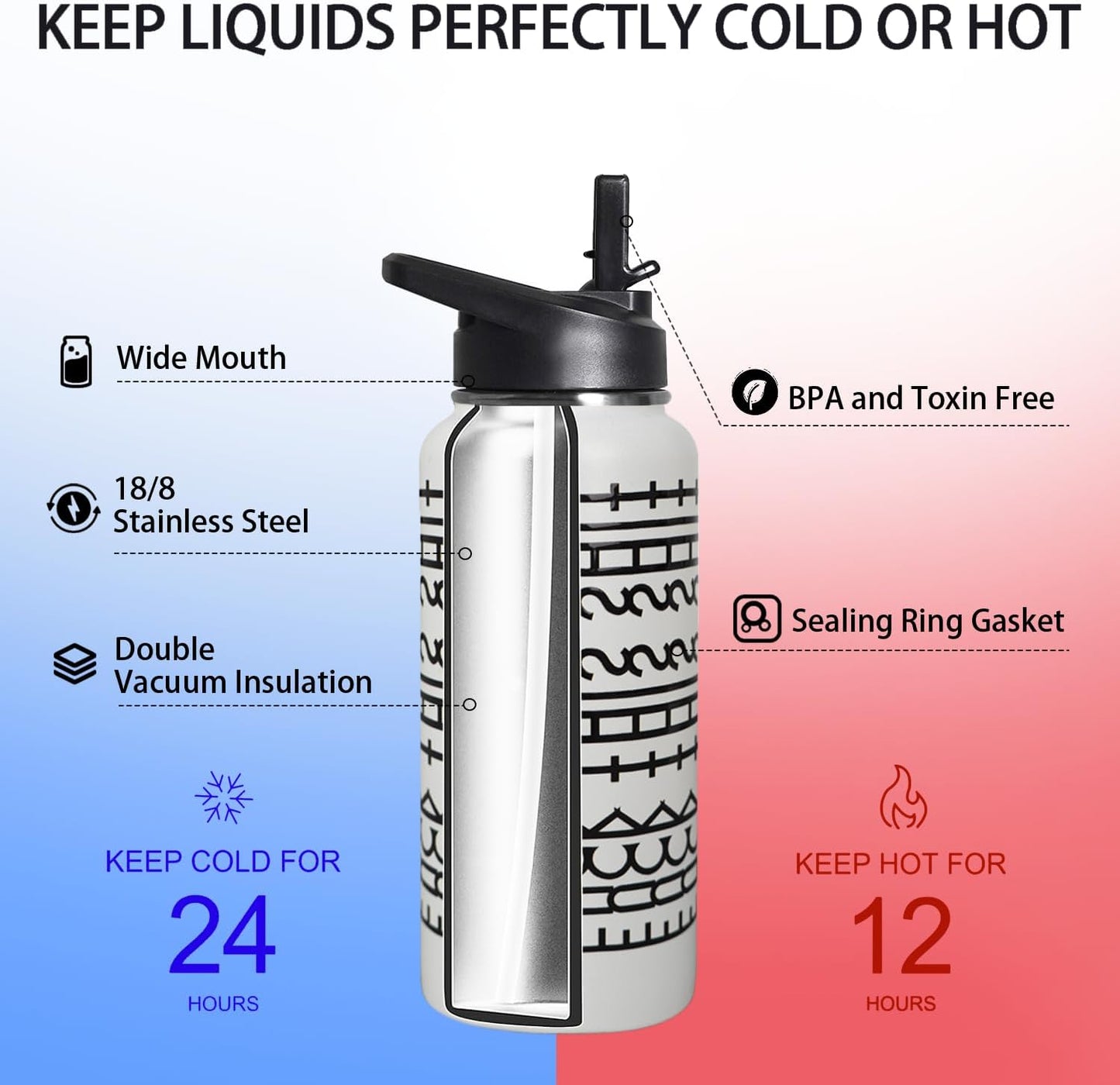 32 oz Pickleball Insulated Water Bottle with Straw - Pickleball Gym Hiking Sports Coffee Mug | Perfect Pickleball Gifts for Women, Pickleball Decor Accessories