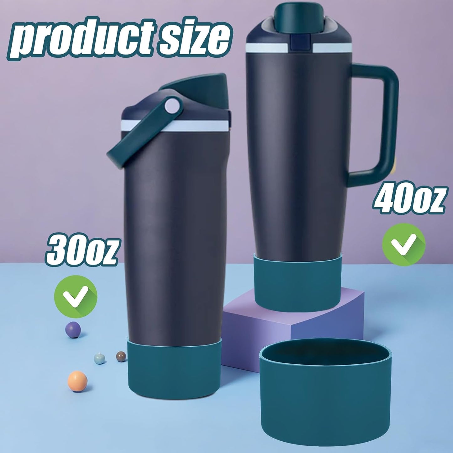 Mity rain 2PCS Protective Silicone Boots for Owala 30oz & 40oz FreeSip Sway Bottles & Tumblers - Accessories for owala, Enhances Stability & Prevents Scratches(Black Cherry)