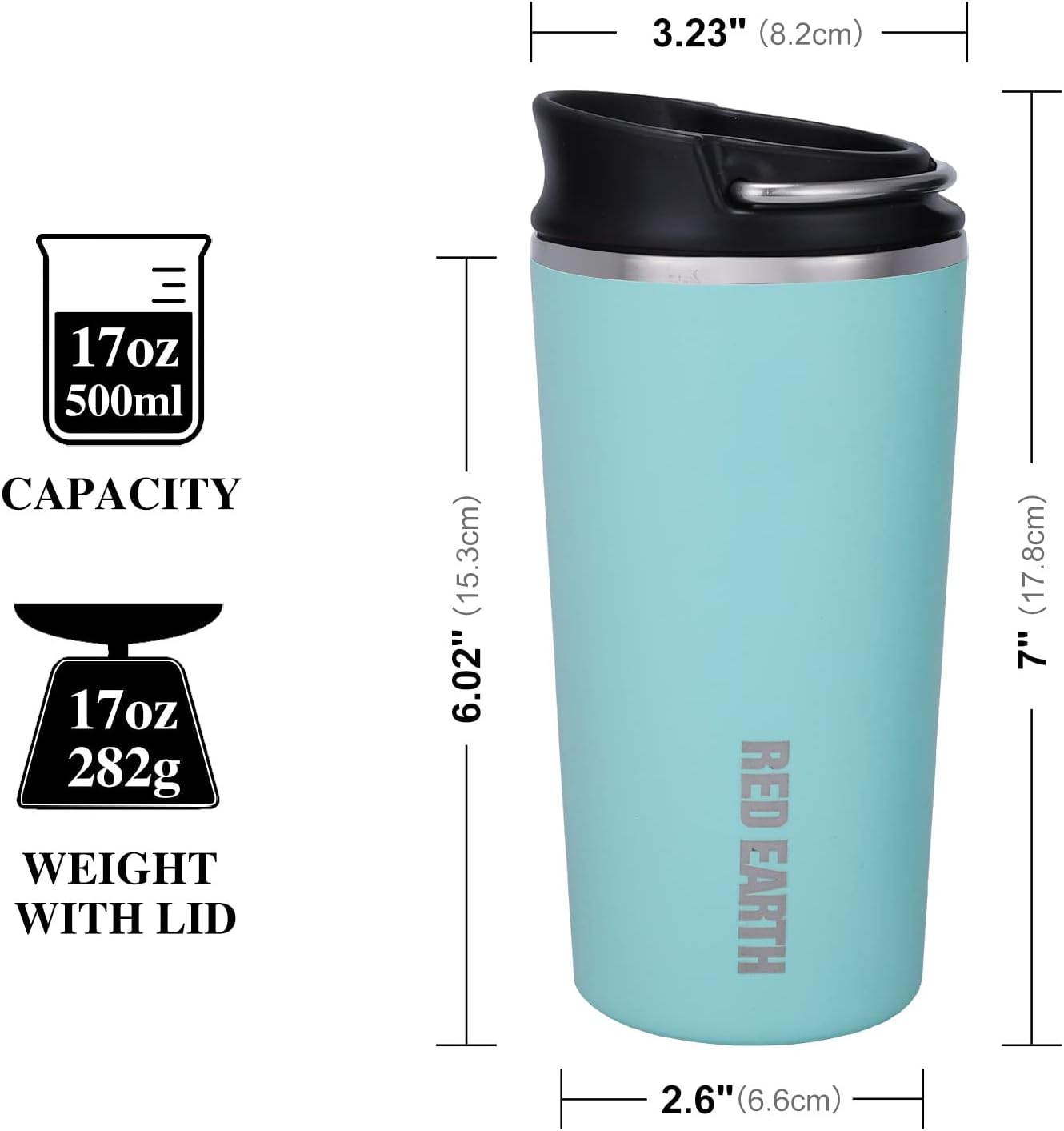GiNT 17oz Travel Tea Mug with Infuser, 2 Lids. Vacuum Insulated 316 Stainless Steel Coffee Mug. Dishwasher Safe Tea Cup with Strainer for Hot & Cold Brew Coffee. Mothers Day Gifts for Mom (White)