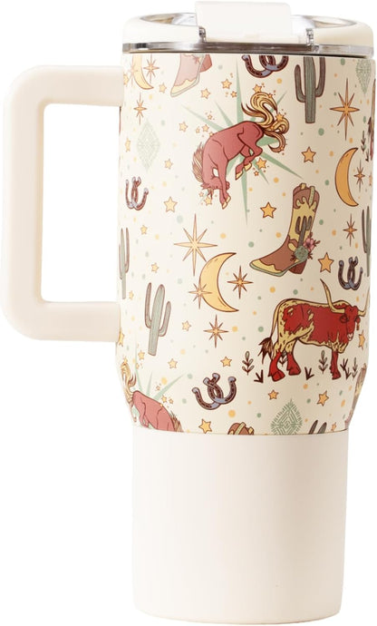 HydroJug Coffee Traveler 20 oz - Leak-Resistant, Ceramic-Lined Insulated Travel Coffee Mug for Hot or Cold Drinks with Flip Lid & Handle, Dishwasher Safe Coffee Tumbler, Cascade