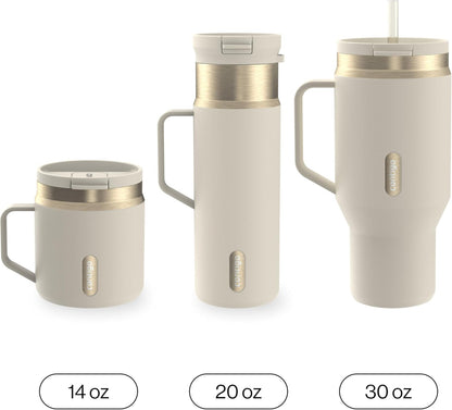 Contigo SnapSeal 30 oz Stainless Steel Vacuum-Insulated Tumbler with Handle & Reusable Straw, Leakproof AutoClose Lid, Cup Holder Friendly, BPA-Free & Lead-Free, Dishwasher Safe