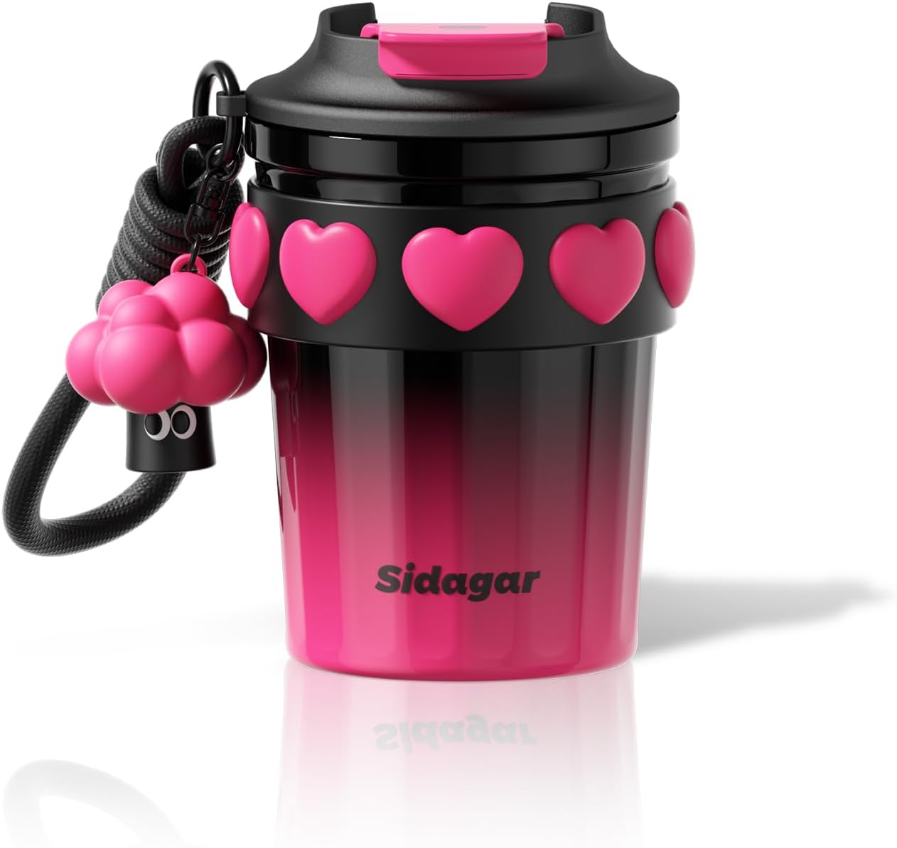 SDGA+ 12 oz Travel Coffee Mug Spill Proof Leak Proof, Stainless Steel Thermal Coffee Cup with Lid, Resuable Cup for Hot and Cold, Portable Tumbler for Women, Light Pink