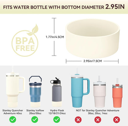PICcircuit 2PCS for Stanley Boot, Silicone Bottom for Quencher Adventure 40oz 30oz IceFlow 20oz 30oz Bottle&for Hydroflask Tumbler 12-24oz for Stanley Cup Accessories Avoid Scratches&Noise