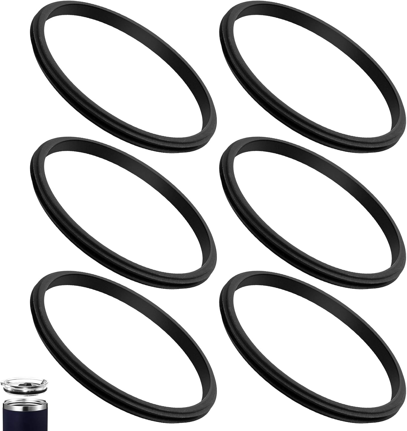 Replacement Gaskets for Yeti Stainless Steel Insulated Tumbler Mugs, 20 oz Tumbler Lid Seals Fit for Yeti Cup Lid, Silicone Tumbler Lid Gaskets O-Ring Replacement for Rambler - 6 Pack