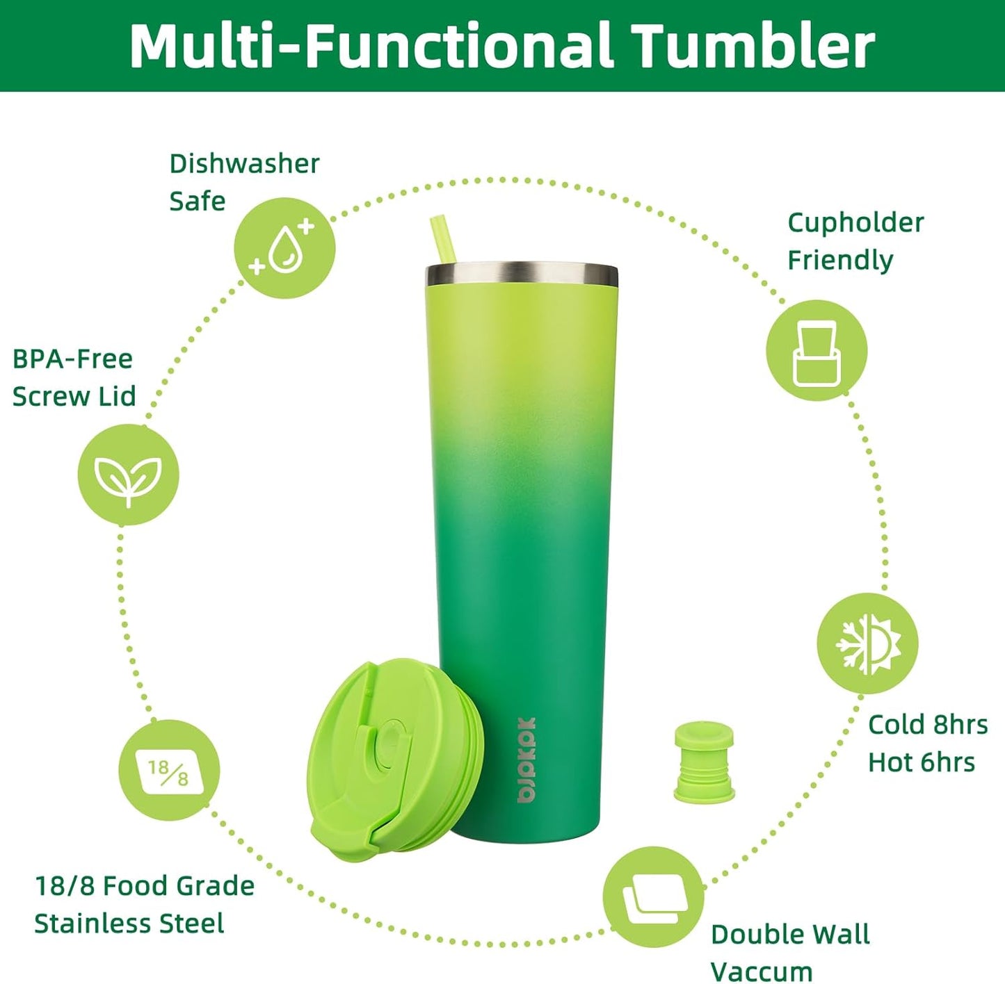 BJPKPK 4 Pack Tumbler with Lid and Straw,30oz Insulated Tumblers Bulk Reusable Travel Coffee Mug, Dishwasher Safe Double Wall Vacuum Insulated Cup Gift for Men Women,Light Blue Leopard