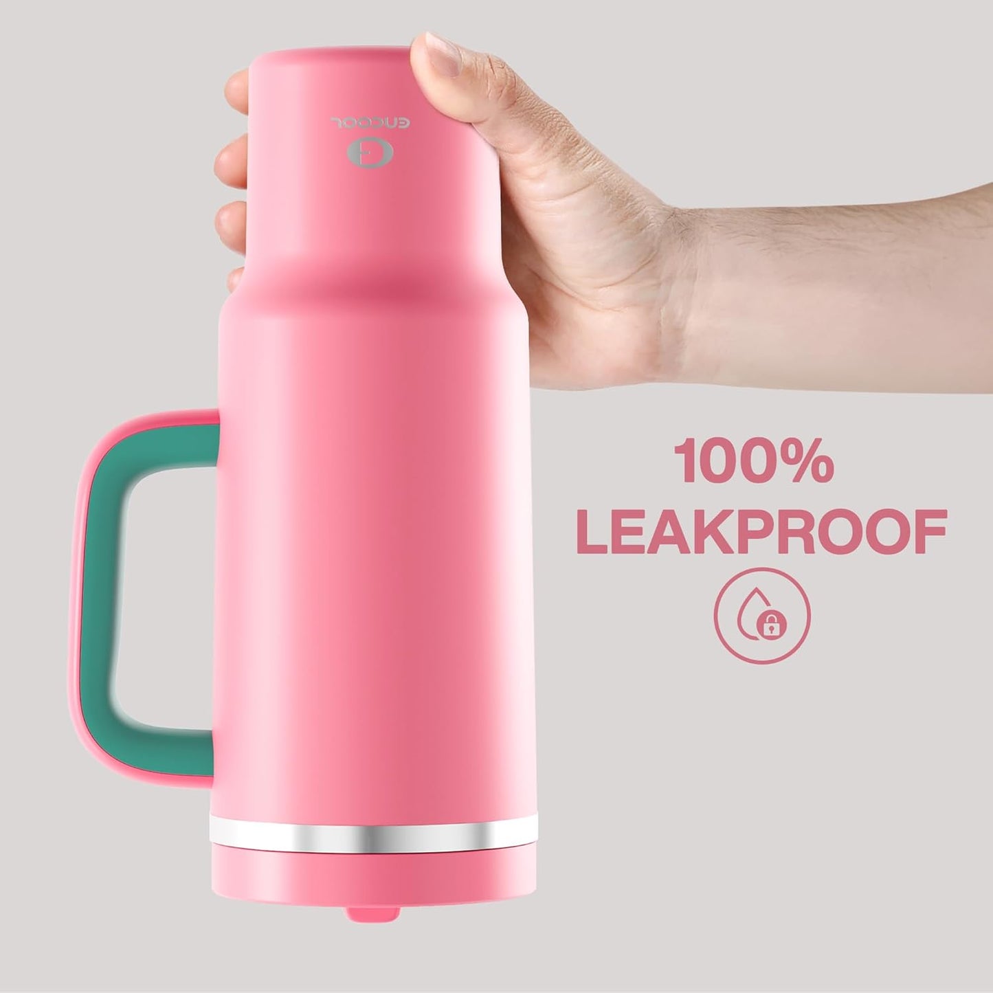40 oz Tumbler with Handle and Straw: Stainless Steel Insulated Tumbler Keeps Cold for 24 Hours, Leakproof Travel Cup Fits in Cup Holder and BPA-Free, Cotton Candy