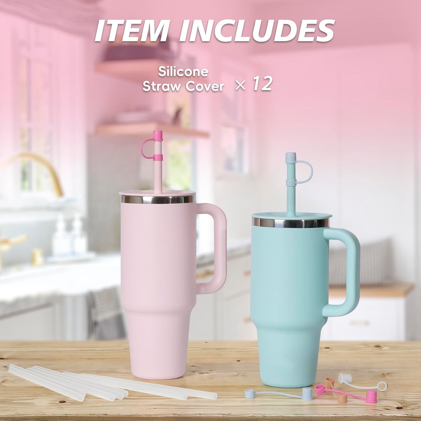 Jetstop Straw Cover Cap for Hydro flask tumblers - Dust Proof 10mm Silicone Stoppers compatible with Hydroflask Press-in Straw Lid