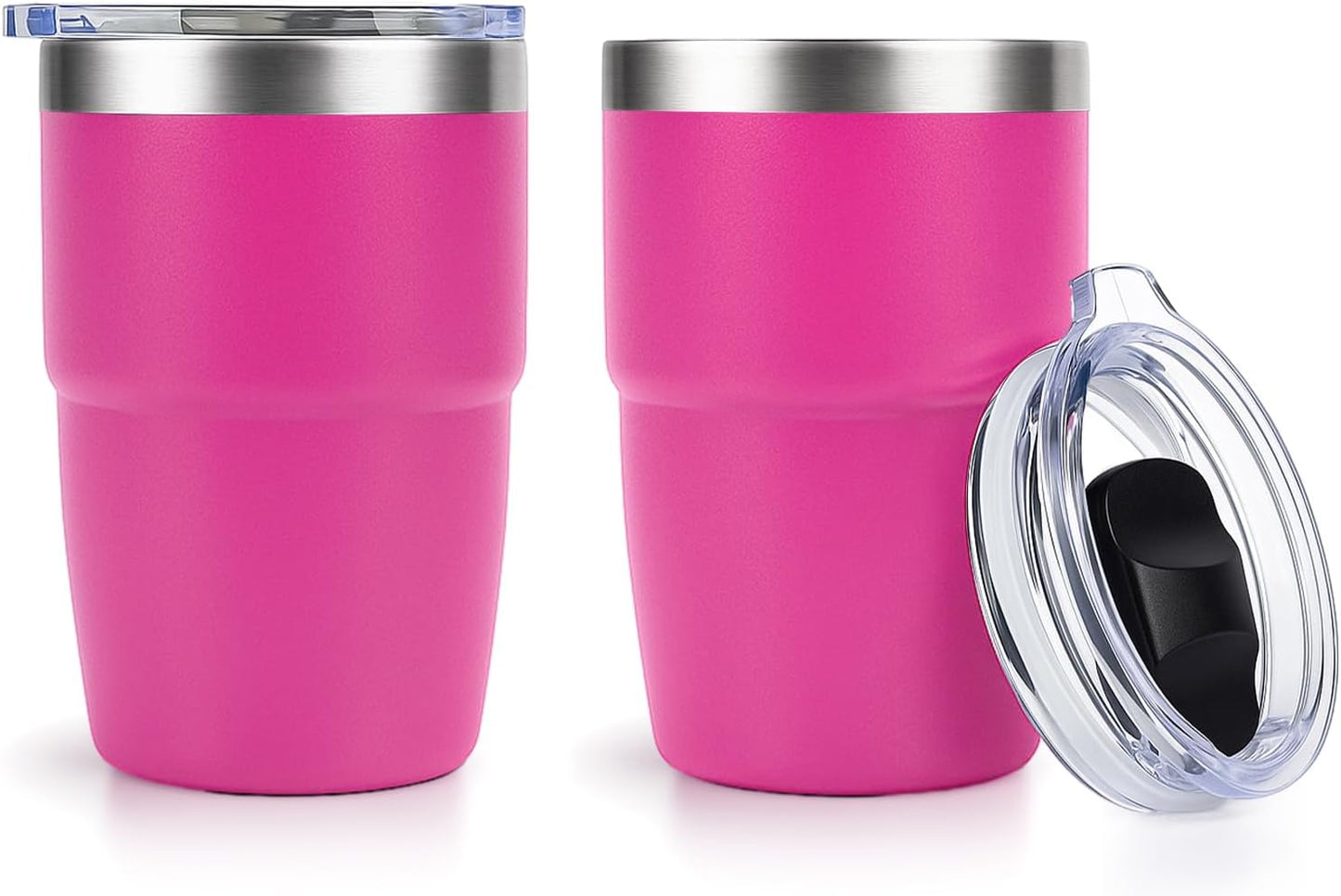 Zenbo 8 oz Stackable Espresso/Coffee Cups with Magnetic Lid, Ceramic-Lined 18/8 Stainless Steel Mini Tumblers, Double-Wall Vacuum Insulated & Dishwasher Safe for Travel & Office (Sage Green-2 Pack)
