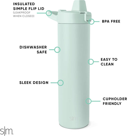 Simple Modern Filtered Water Bottle | Insulated Stainless-Steel Carbon Filter Travel Water Bottles | Reusable for Clean Drinking Water On The Go | 34oz, Sea Glass Sage