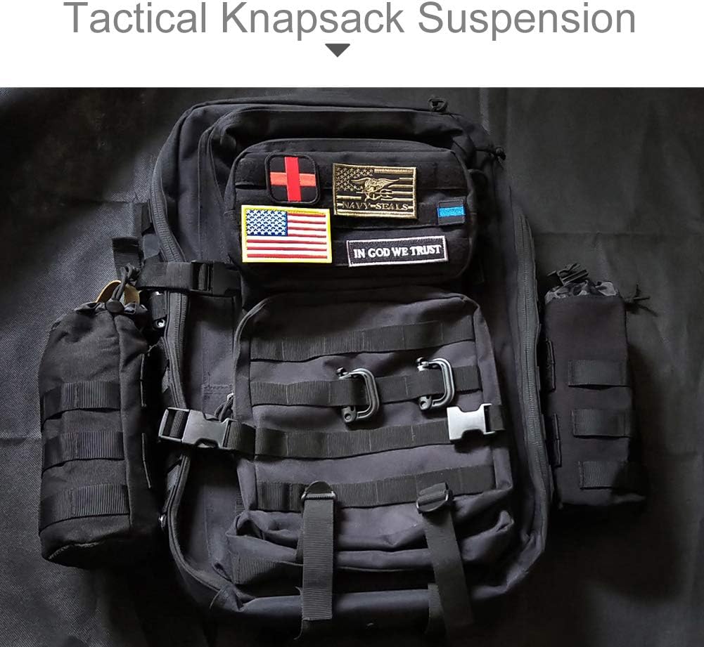 Upgraded Sports Water Bottles Pouch Bag, Tactical Drawstring Molle Water Bottle Holder Tactical Pouches, Travel Mesh Water Bottle Bag Tactical Hydration Carrier