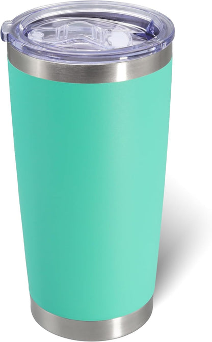 AIANJI 20oz Tumbler Bulk Stainless Steel Tumblers with Lid Vacuum Insulated Double Wall Travel Coffee Mug Powder Coated Tumbler Cup for Hot and Cold Drinks(Stainless Steel, 1 pack)