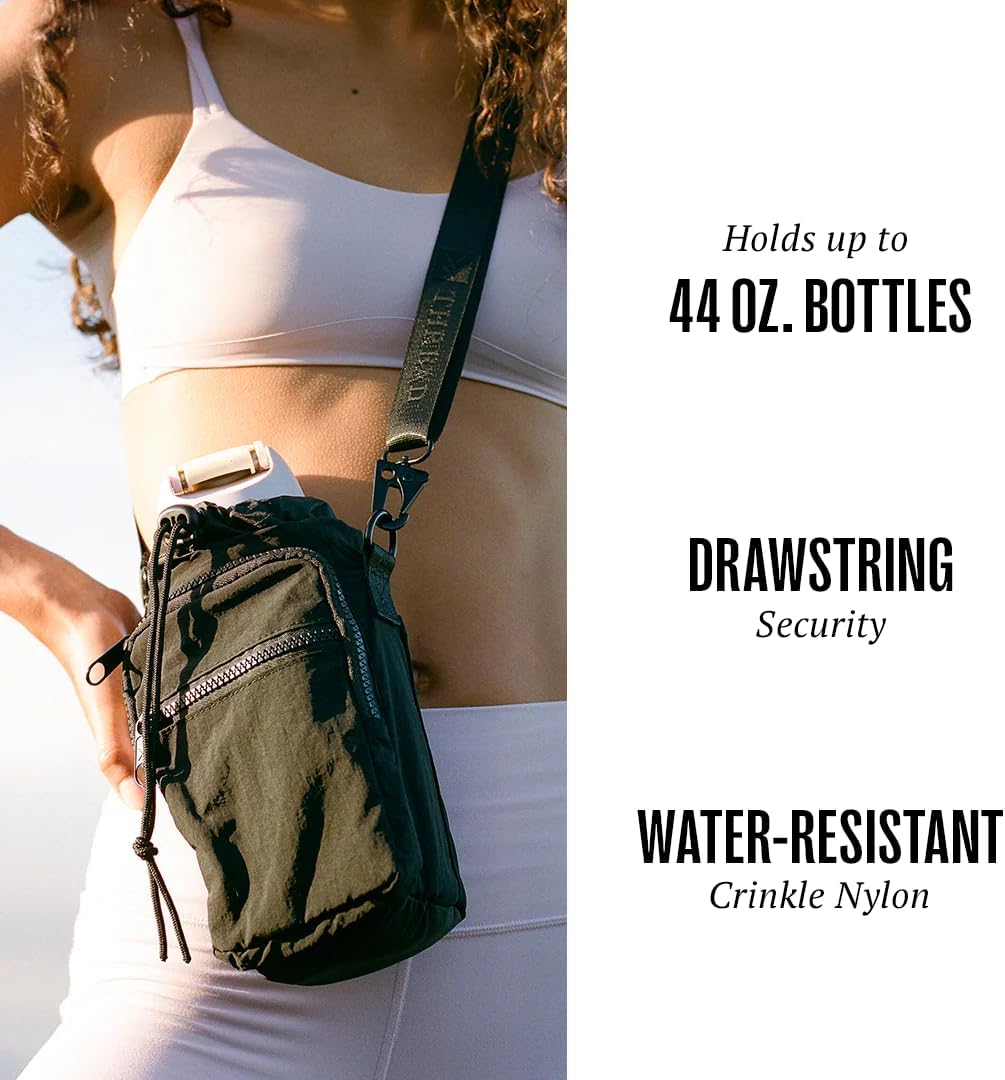 Thread Wallets Water Bottle Sling Crossbody Bag – Small Cross Body Sling with Pockets for Water Bottle, Cash, Phone & Keys