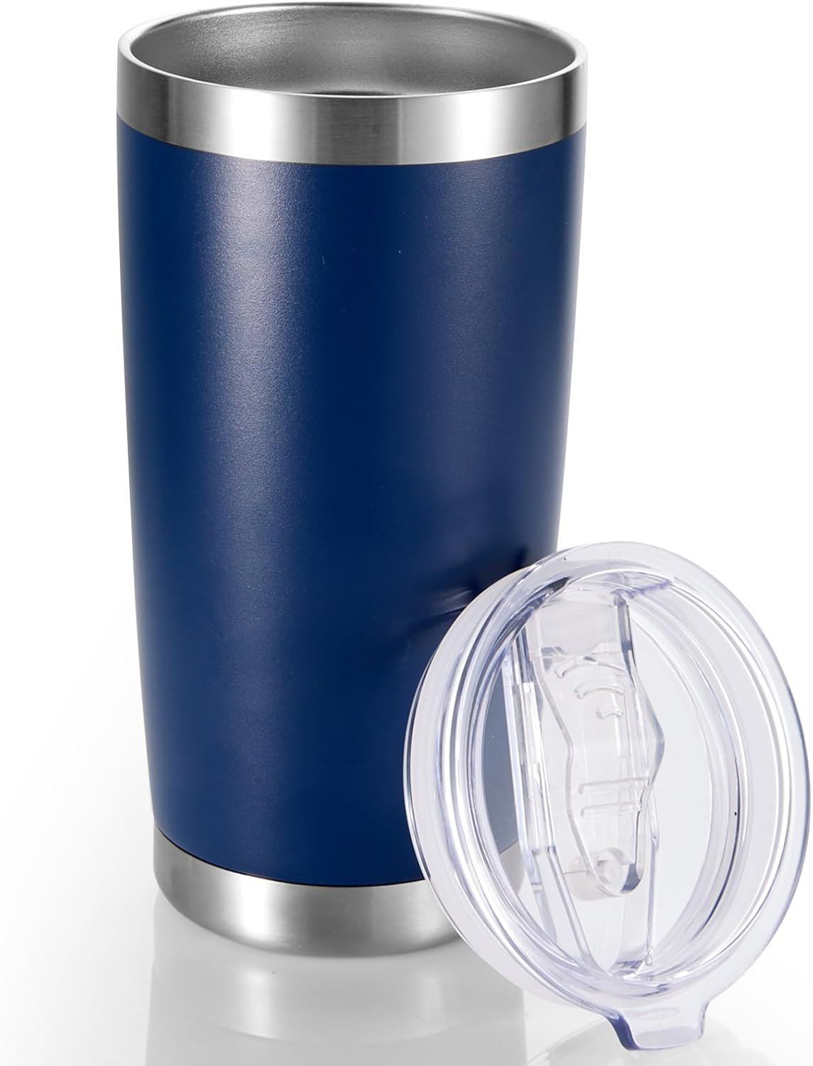 20 oz Tumblers Bulk Stainless Steel Tumbler with Lid Double Wall Vacuum Insulated Coffee Mug 20oz Powder Coated Cup for Hot and Cold Drinks, Stainless, 6 pack