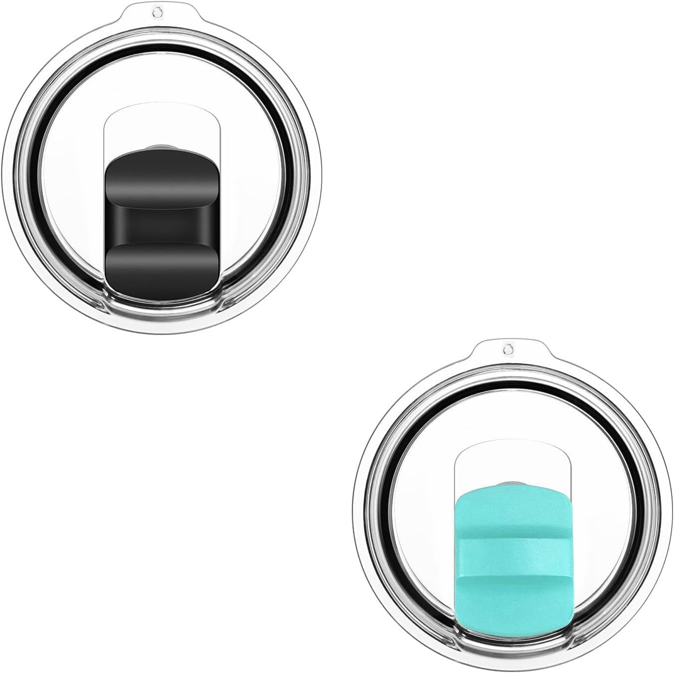 30 oz Tumbler Lids for Yeti, 2 Pcs Replacement Magnetic Spill-Resistant Lids for Yeti 30 oz, 32 oz Tumbler, 14 oz Mug and 35oz Straw Mug with Magnetic Slider Switch, BPA Free