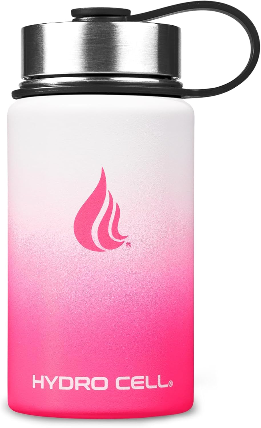 HYDRO CELL Stainless Steel Insulated Water Bottle with Straw - For Cold & Hot Drinks - Metal Vacuum Flask with Screw Cap and Modern Leakproof Sport Thermos for Adults (Neon 18oz)