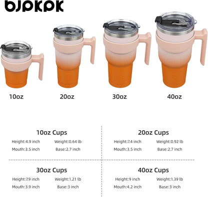 BJPKPK Tumbler With Handle And Straw Lid 40 oz Stainless Steel Insulated Coffee Tumbler Cups For Home, Office or Car,Turquoise