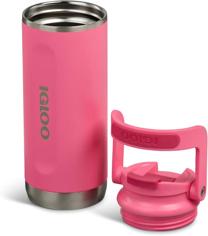 Igloo 20 oz Stainless Steel Tumbler | Sport Sipper Bottle | Thrift Pink
