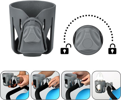 Accmor Stroller Cup Holder, Universal Cup Holder for Walker Wheelchair Bike, 360° Rotatable Stroller Cup Holder Attachment Accessories for Walker, Wheelchair, Scooter