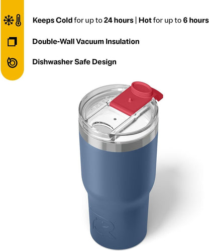 RTIC 20oz Essential Tumbler with Lid, Ceramic Lined, Insulated, Stainless Steel, Metal, Double Wall Vacuum-Insulation, Travel Cup for Iced Coffee, Tea, Hot and Cold Drink, Graphite
